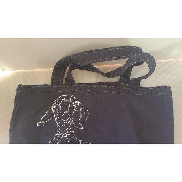 Beekman 1802 Navy Blue Denim Gentleman Goat Tote Bag Handbag - Picture 3 of 7